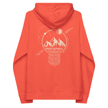 Sweat à capuche Raglan Unisexe Eco Responsable - Graphique - Hiking universe - Dos