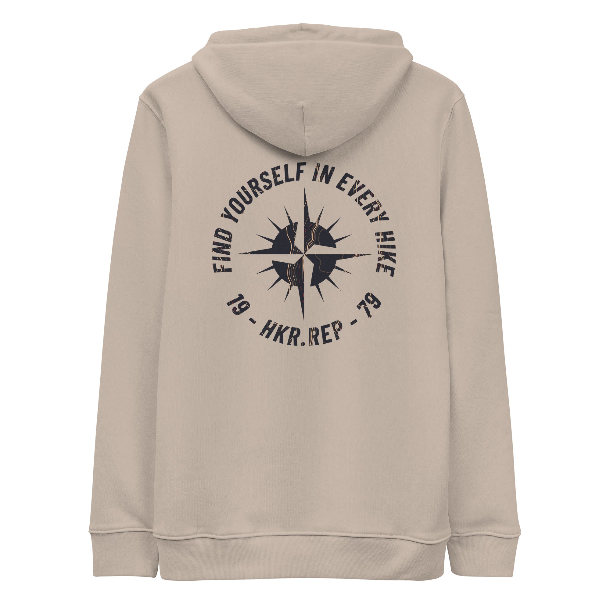 Sweat à capuche Unisexe Eco Responsable - Graphique - Compass : Find yourself in every hike