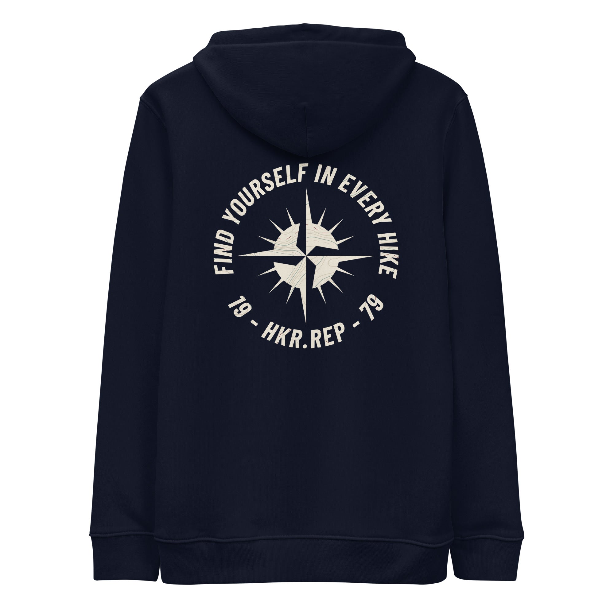 Sweat à capuche Unisexe Eco Responsable - Graphique - Compass : Find yourself in every hike