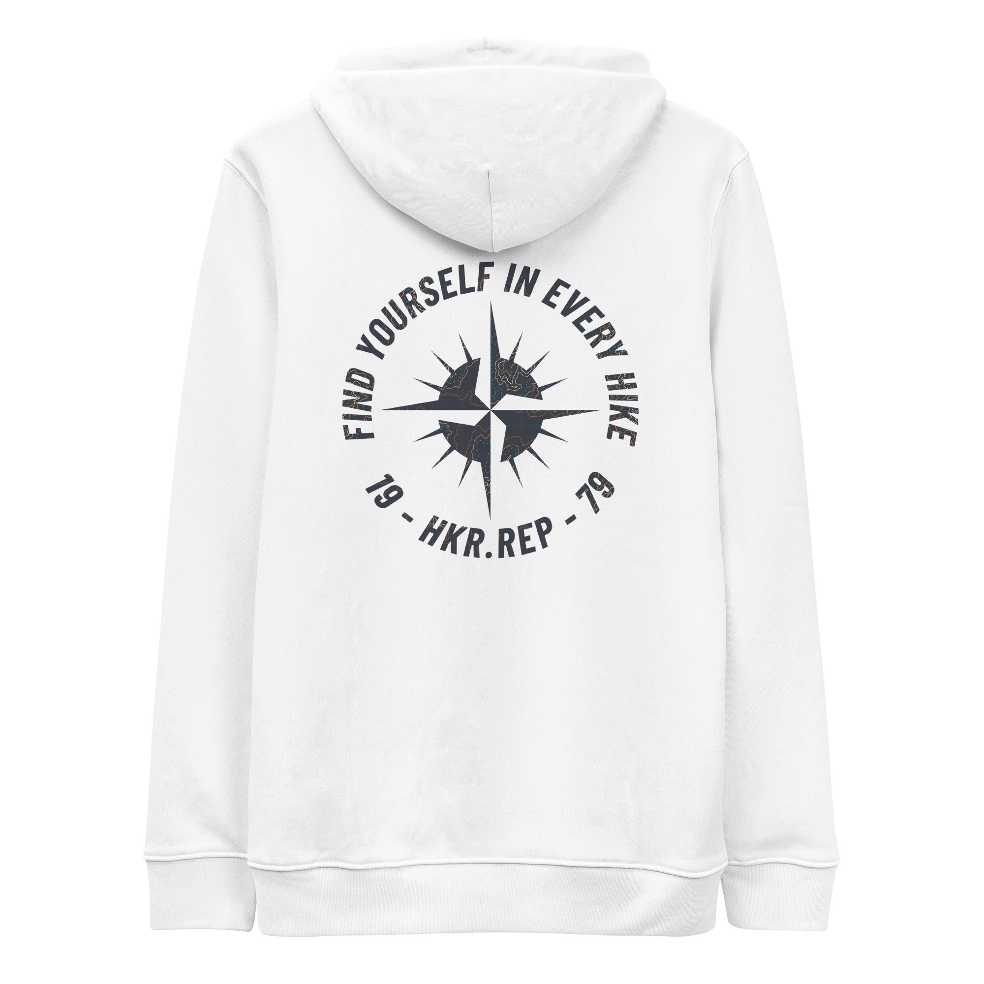 Sweat à capuche Unisexe Eco Responsable - Graphique - Compass : Find yourself in every hike