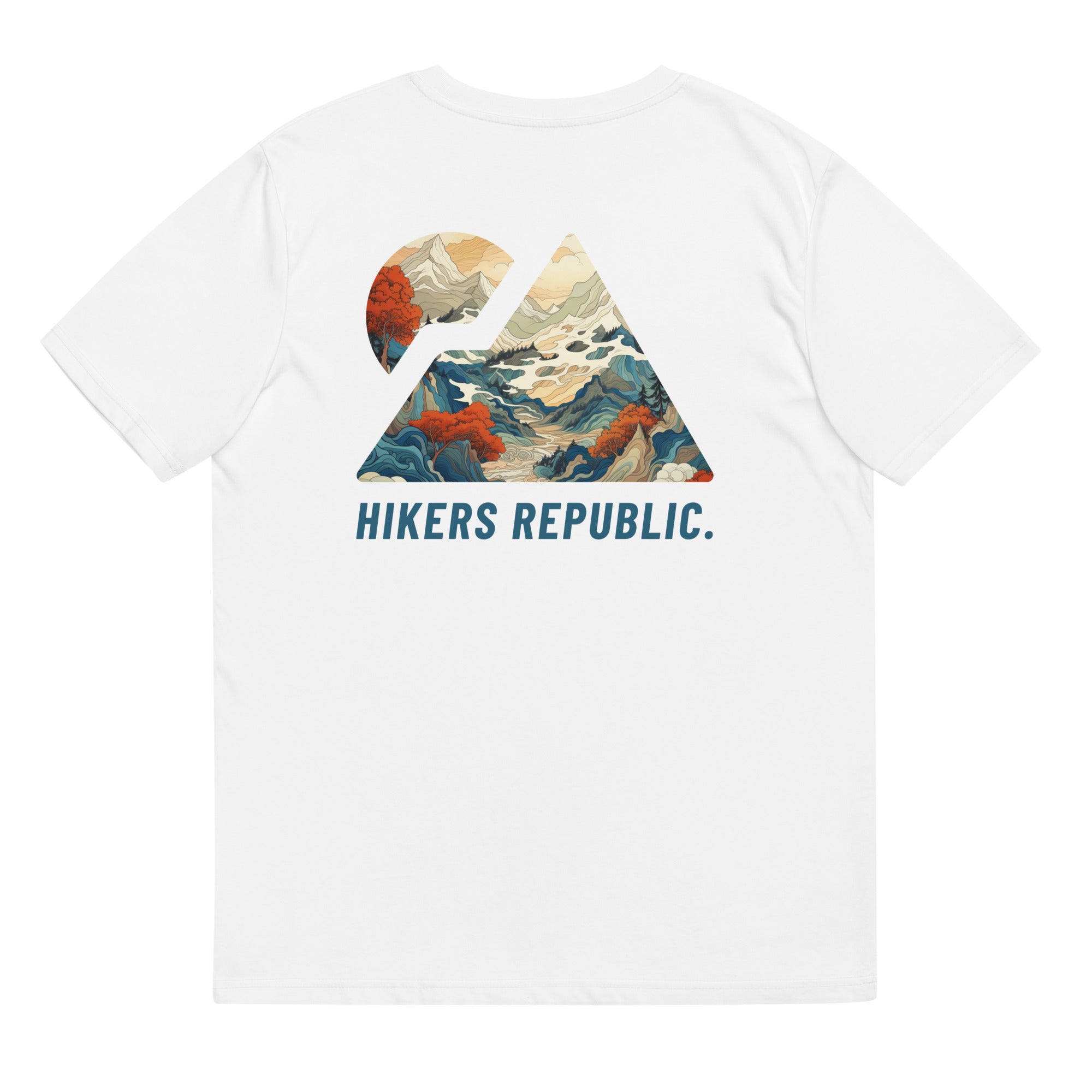 T-Shirt Premium Unisexe Eco Responsable - Iconique - Hokusai Mountain - Dos